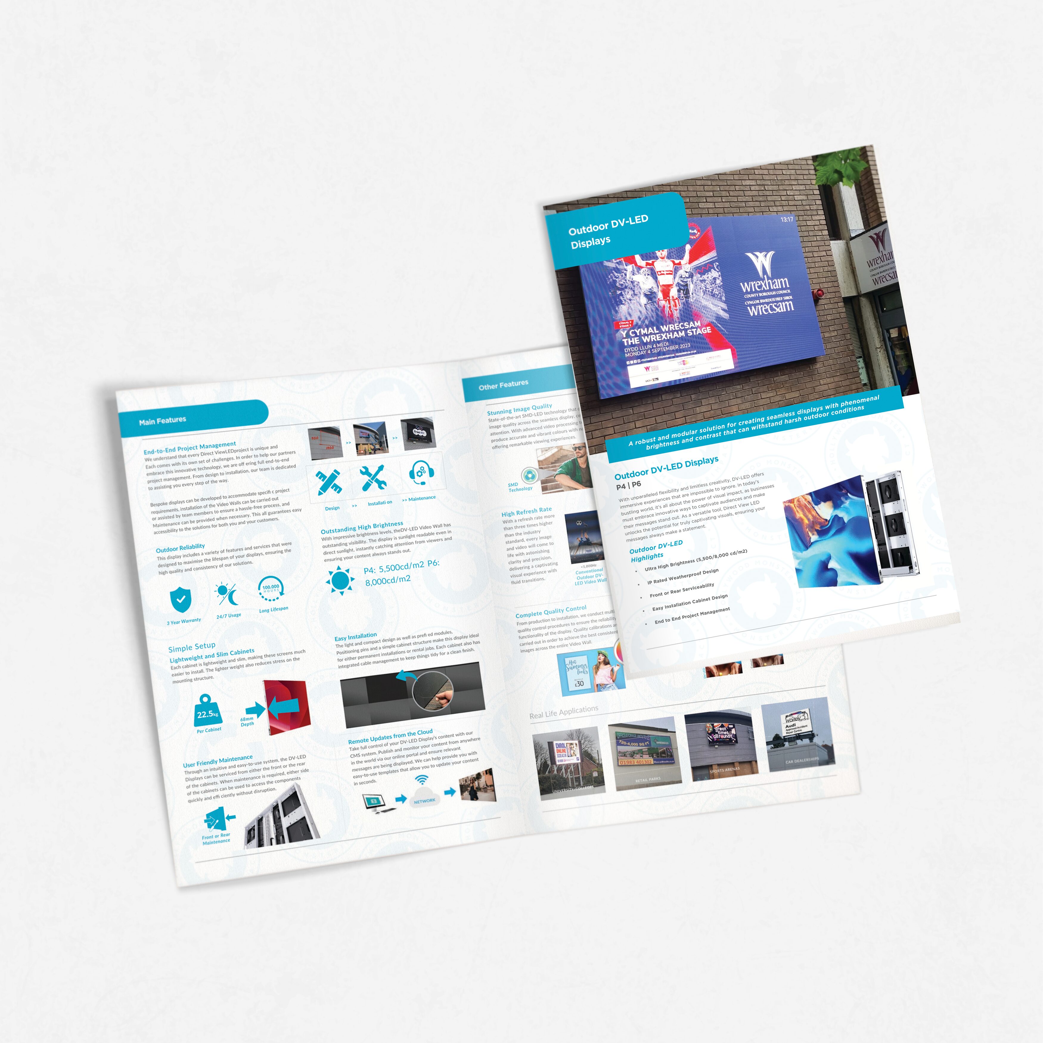 Outdoor dv-led displays brochure front pages