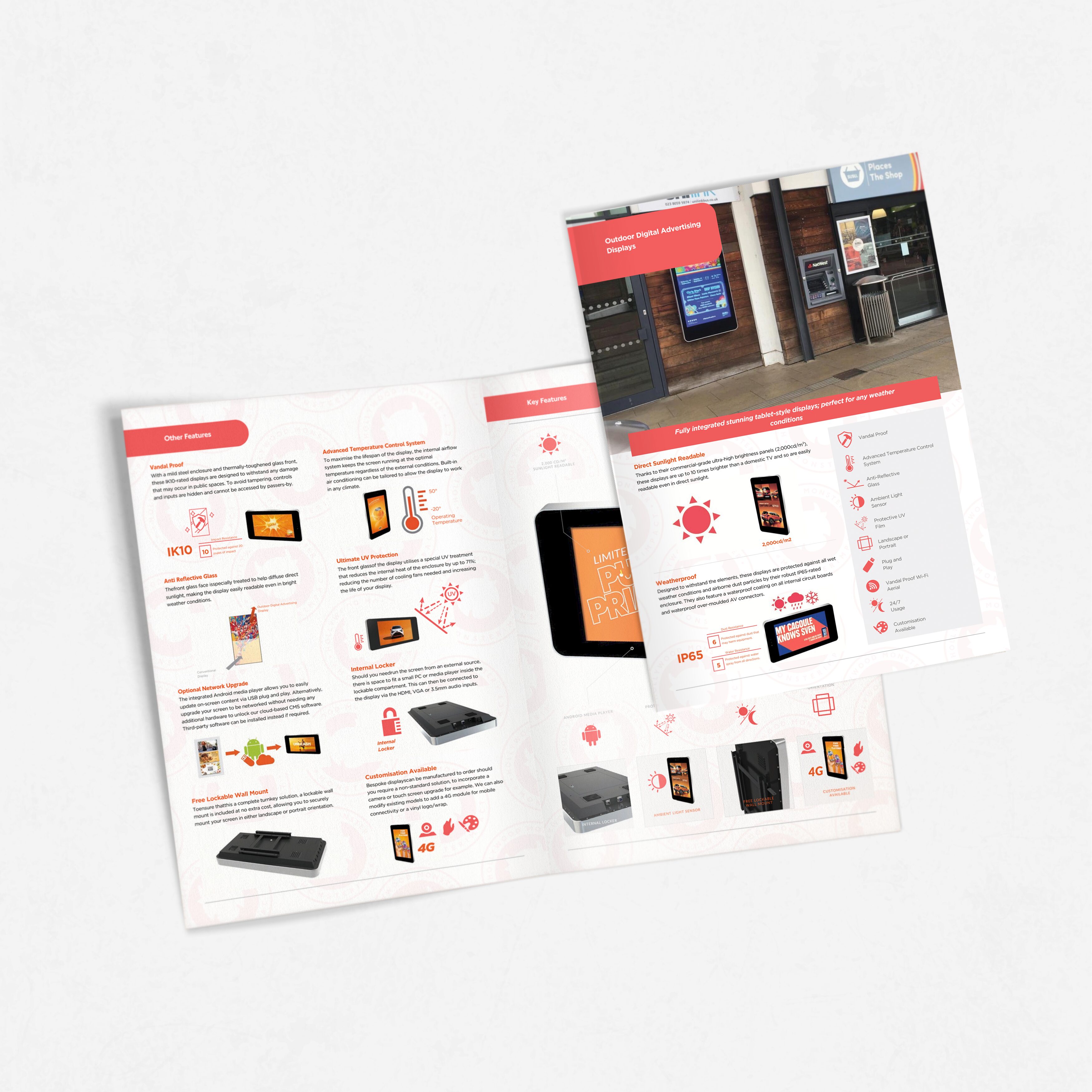 Outdoor digital advertising displays brochure front pages