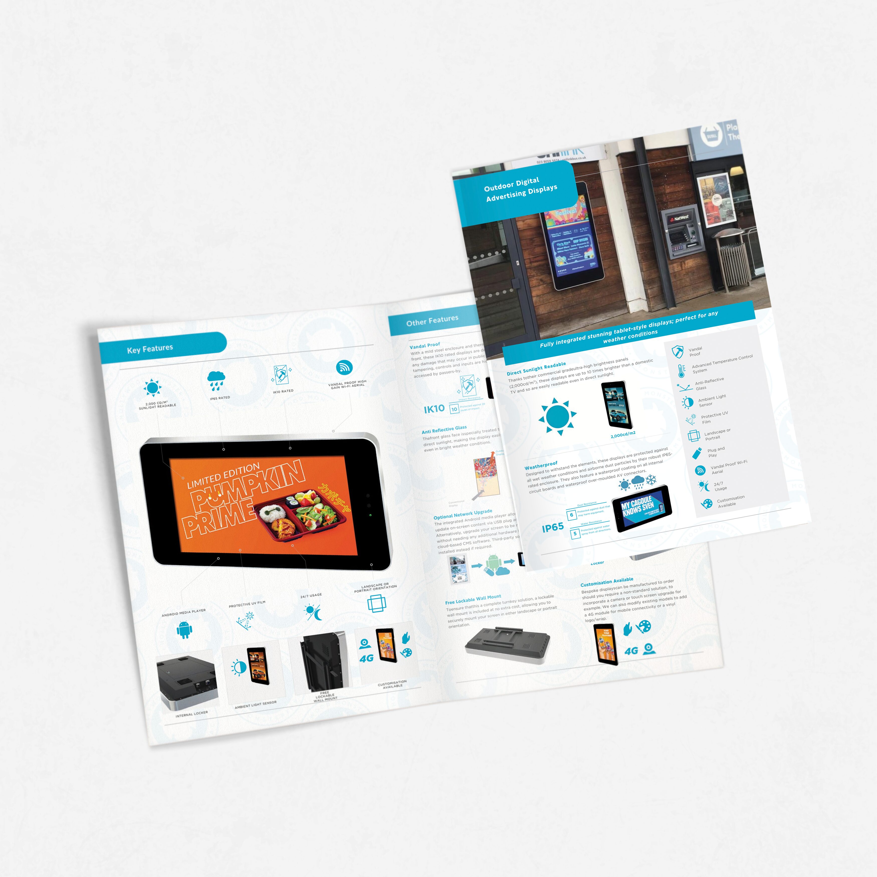 Outdoor digital advertising displays brochure front pages
