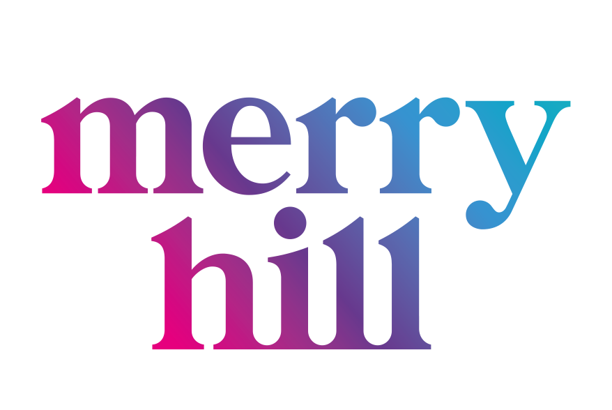 The Merry Hill shopping centre logo, featuring a pink-to-blue gradient.
