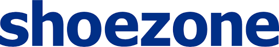 The Shoezone logo, with the word "shoezone" in a bold, dark blue, lowercase font.