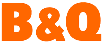 B&Q logo in bold orange capital letters with an ampersand, on a white background.