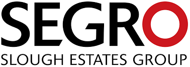 Segro logo, featuring the name in black with the 'O' in red, and the tagline 'Slough Estates Group' below.