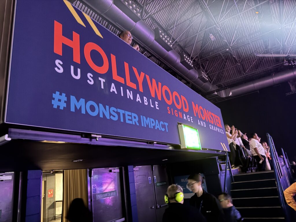 Hollywood Monster sustainable signage and graphics at event