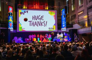 Birmingham Design Festival 2025, with a led display that says huge thanks
