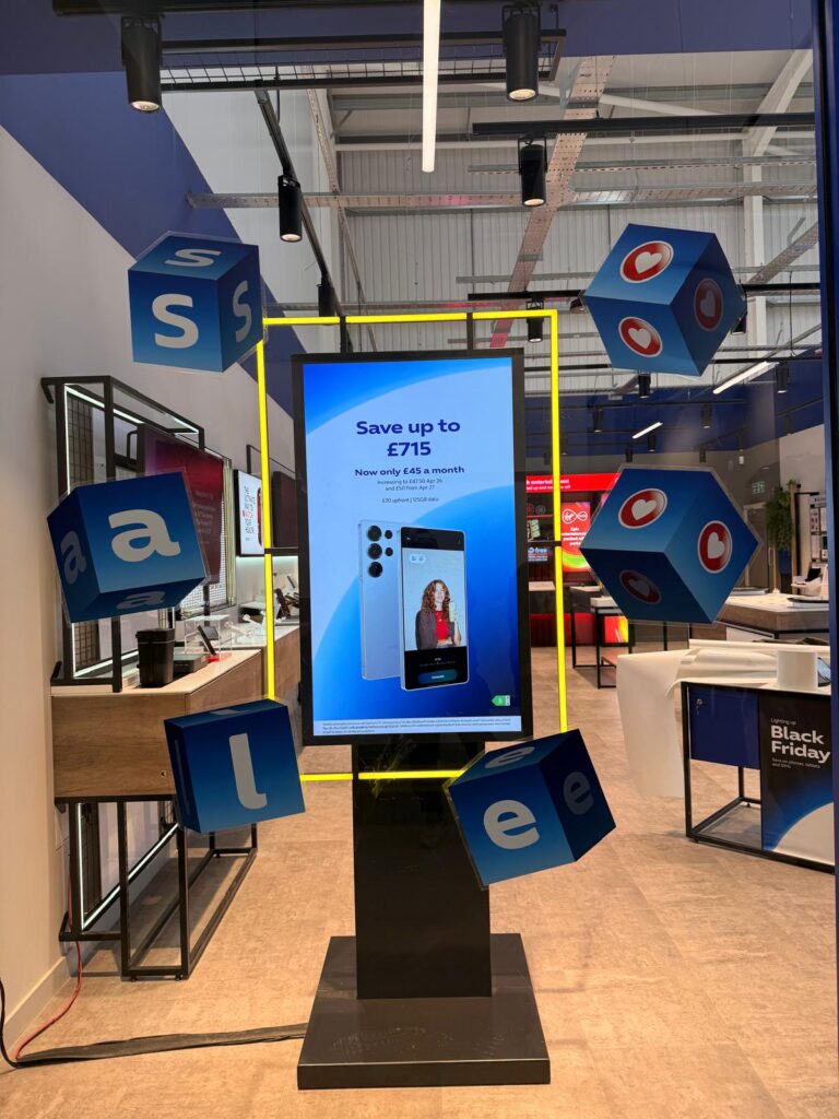 fabricated signage in a retail store